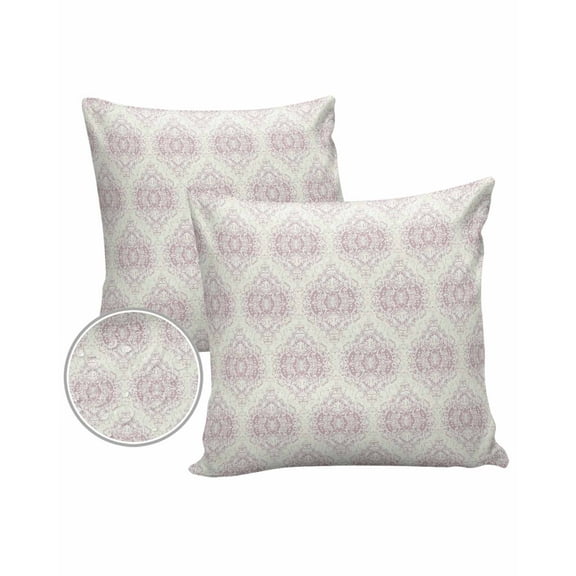 Pack of 2 Outdoor Pillow Covers, Vintage Floral Red Floral Pattern Middle Eastern Style Waterproof Square Throw Pillowcase Cushion Decorative Pillow Covers for Couch Patio Tent, 18x18 in