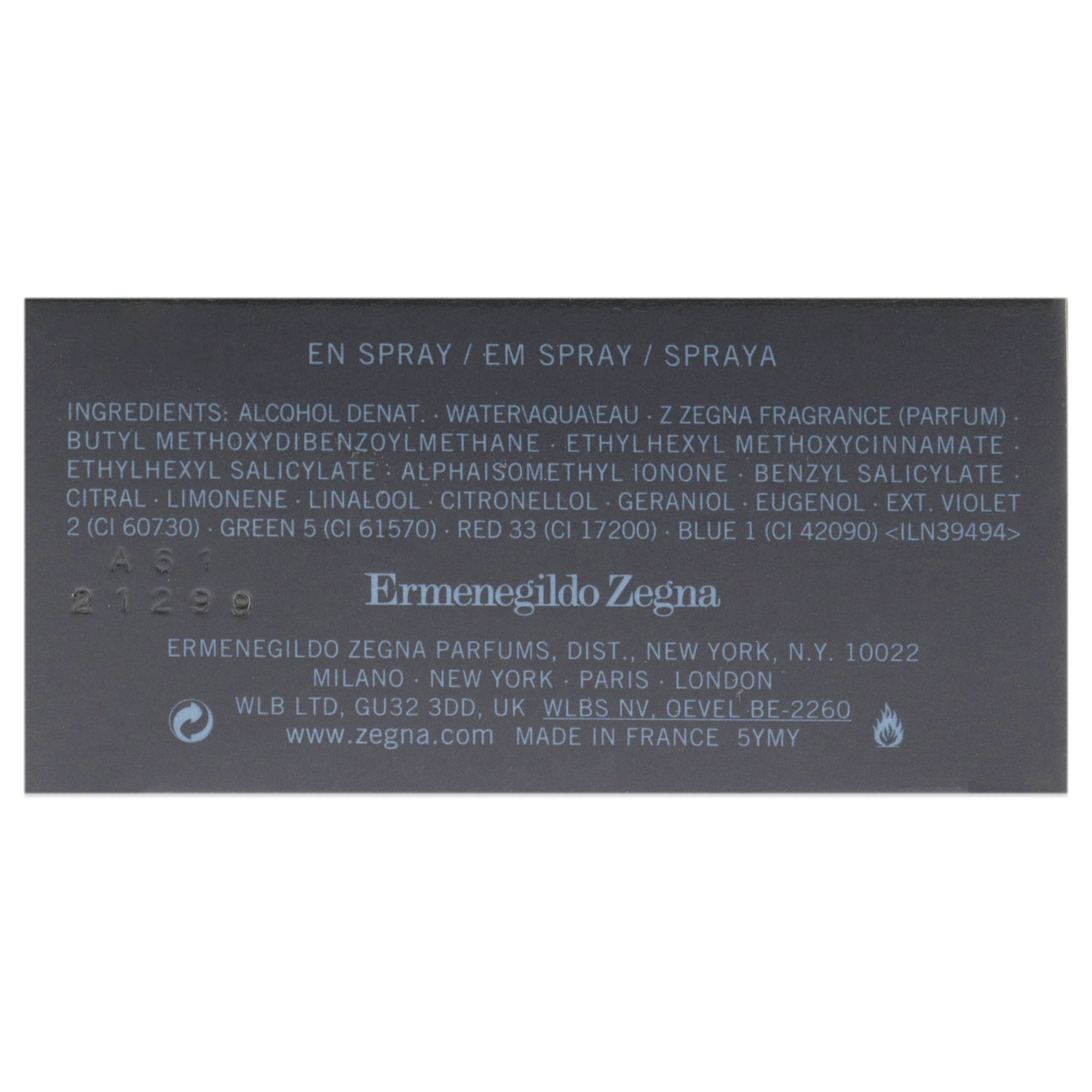 Zegna Classico男性用香水◆100ml◆ B-2507IN7 Z ZEGNA CLASSICO * Ermenegildo Zegna 3.4 oz / 100 ml Eau de