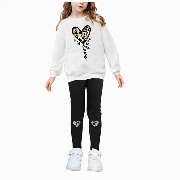 Vedolay Toddler Girls Clothing Sets 2T 3T 4T 5T Girls Fall Winter Outfits Long Sleeve Crewneck Sweatshirt Top Pants Set