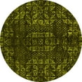 thumbnail image 1 of Ahgly Company Indoor Round Abstract Yellow Modern Area Rugs, 3' Round, 1 of 4