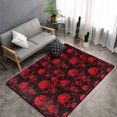thumbnail image 2 of Red Skulls Shaggy Area Rug, Rugs for Living Room Bedroom Non Slip Door Mat Indoor Carpet Machine Washable Nursery Home Decor Floor Mats for Entryway 60x39in-#, 2 of 5