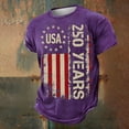 thumbnail image 4 of 250 Anniversary USA Shirt Men Graphic Tee Independence Day Flag Print Casual Summer Top Patriotic Clothing, 4 of 6