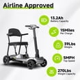 thumbnail image 3 of ScootNGo 39 lbs Ultra Lightweight Foldable Mobility Scooter for Seniors – Airline Approved, 4-Wheel Electric Travel Scooter with Trailer, Silver, 3 of 10