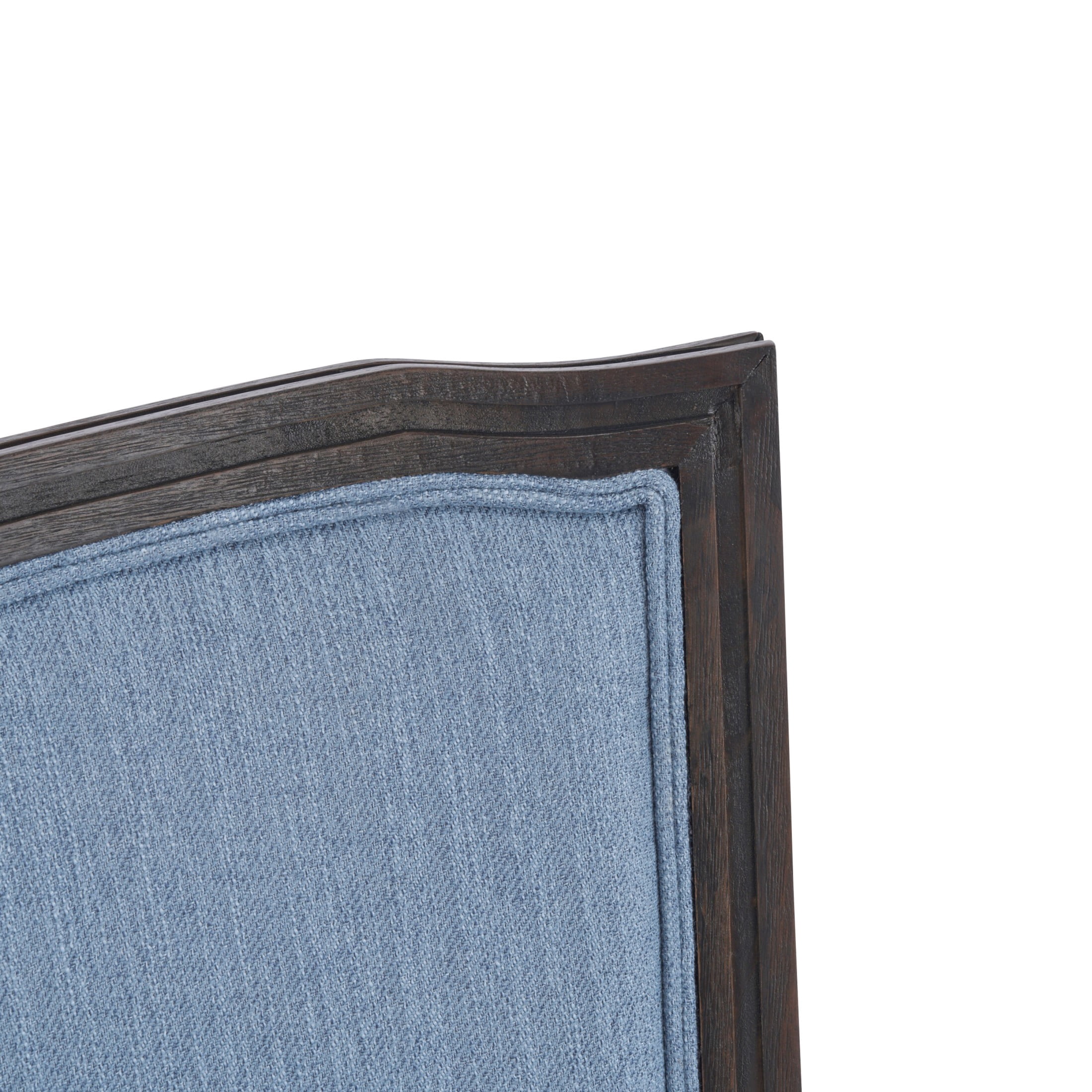 Christopher Knight Home Set of 4 French Country Upholstered Dining Chairs, Rubberwood Frame, Slate Blue