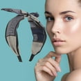 thumbnail image 6 of Unique Bargains 1 Pc Wide Tie Bow Geometric Headbands for Women Navy Blue, 6 of 6