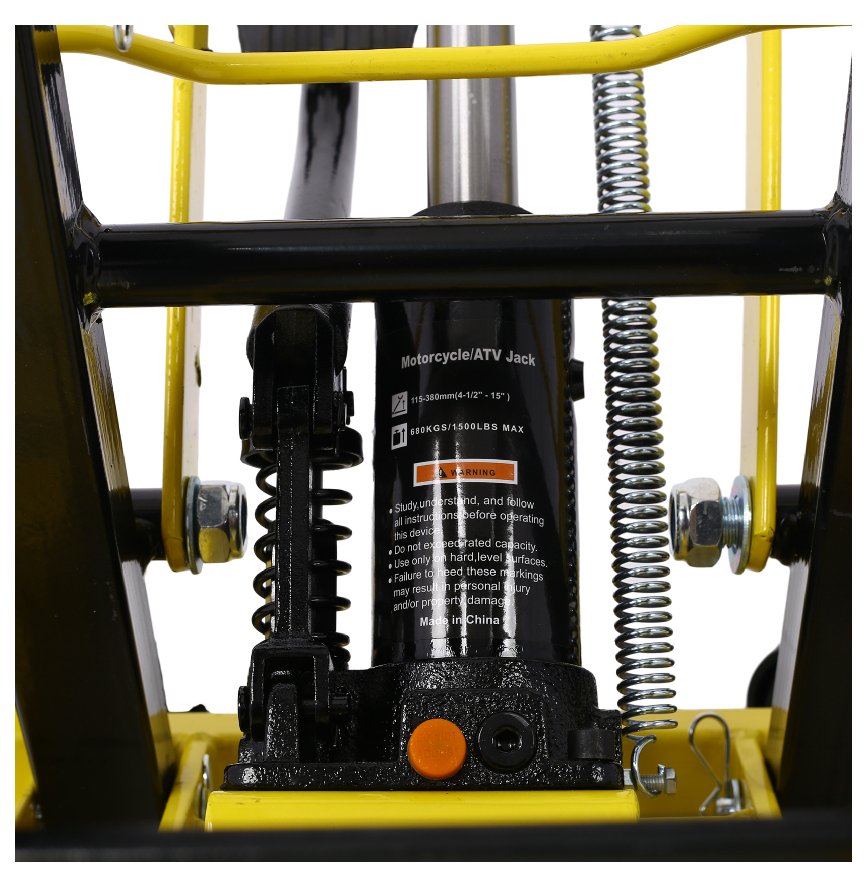 Motorcycle Lift Jack 1500 LBS, ATV Scissor Lift, Portable Hydraulic Jack Stand with Wheels - Yellow