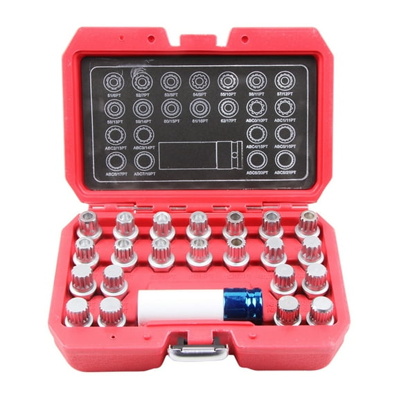 Precise Engineered Vehicle Wheel Lock Lugnut Antitheft Screw Removal Key Socket with 1/2inch Socket Adapter for Easy Use