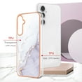 thumbnail image 5 of Feishell Marble Texture Design for Samsung Galaxy S23 FE Case Support Wireless Charging Slim Glossy Shockproof Anti-Scratch Soft & Flexible Protective Phone Case for Women Girls,F, 5 of 6