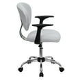 thumbnail image 6 of Emma + Oliver Mid-Back White Mesh Padded Swivel Task Office Chair and Arms, 6 of 7