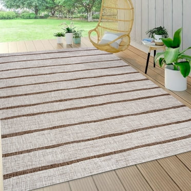 JONATHAN Y SMB125A-3 Colonia Berber Stripe Beige/Brown 3 ft. x 5 ft. Indoor/Outdoor Area Rug, Contemporary, Pet Friendly, Stain Resistant, Easy to Clean, for Patio, Living Room; Kitchen, Bedroom