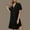 Black, variant on Abomasnow Women's Nightgown Short Sleeve Button Up Sleepshirt Solid Color Mini Length Sleepwear Comfy Night Dress for Women