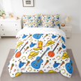 thumbnail image 2 of Manfei Cartoon Guitar Microphone Twin Bedding Sets 7pcs, Cowboy Rustic Life Bedding Comforter Set, Stars Music Notes Horseshoes Sheet Sets, Super Cozy Room Decor, 2 of 8