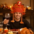 thumbnail image 4 of Plush Thanksgiving Turkey Hat Turkey Trot Hat Fancy Dress Accessory Thanksgiving Party Costume Outfit, 4 of 6