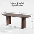 thumbnail image 3 of MAYEERTY 67x33.5x30in Modern Oval Dining Table for Home Dining Rooms and Kitchen Breakfast Nooks, Walnut, 3 of 7