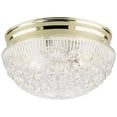 thumbnail image 1 of 66698 2 Light, Flush Mount Ceiling Fixture - Polished Brass Finish, 1 of 1
