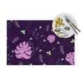 thumbnail image 4 of YFYANG Washable Heat-Resistant Placemats, 70% PVC/30% Polyester, Purple Leaf Pattern Kitchen Table Mat, 12" x 18" 4 Pcs, 4 of 6
