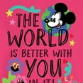 thumbnail image 2 of Disney - Mickey Mouse - The World Is Better With You In It - Men's Crew Neck Fleece Pullover, 2 of 4