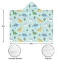 thumbnail image 3 of Wearable Blanket,LightBlue Cartoon Dinosaurs Cacti Pattern Hooded Wearable Flannel Blanket for Adults & Teens,Winter Poncho Shawl Wrap Cape Cozy Anti-Pill,50"x60", 3 of 5