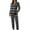 B-Black, variant on Fall Womens 2 Piece Pajama Sets Lapel Button Zebra-Stripe Printed Long Sleeve Shirts with Elastic Waist Tapered Long Trousers Loose Suit Pajamas Casual Sleepwear Sets for Women N-Black L