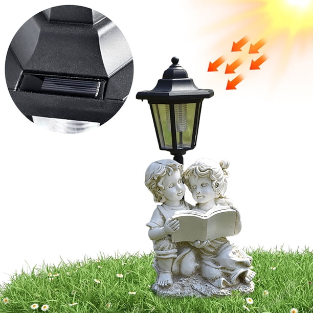 Figura Ligera Potencia Solar Resina Animal/niño/gnome Patio Roja