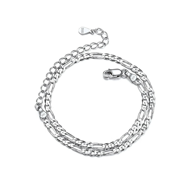 Dainty Simple Silver 3mm Flat Snake Chain Bracelet For Women or