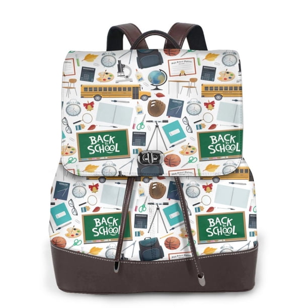 Disketp Back To School A Mochila de Cuero para Mujer, Bolso de Espalda Antirrobo con Estilo para Viaje, Trabajo y Uso Diario