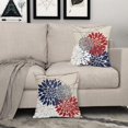 thumbnail image 3 of Red Blue Throw Pillow Covers 20x20 Inch Dahlia Flower Decorative Pillows Modern Geometry Floral Outdoor Farmhouse Pillowcase Linen Square Cushion Case Decor for Home Sofa Couch Bed, Set of 2, 3 of 6