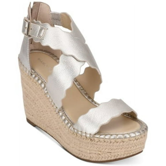 Marc Fisher Calita Platform Espadrille Wedge Sandals, GOLD 9