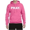 thumbnail image 2 of Wild Bobby Pray. Inspirational/Christian Unisex Graphic Hoodie Sweatshirt, Neon Pink, XX-Large, 2 of 5