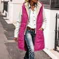 thumbnail image 2 of Aboser Puffer Vest for Women Fleece Lined Long Jackets Winter Casual Sleeveless Quilted Vests Zip Up Hooded Outerwear Warm Sherpa Jacket Coat with Pockets, 2 of 9