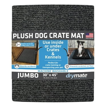 Drymate Premium Dog Crate Mat Liner, Absorbent, Waterproof, Non-Slip, Washable Puppy Pee Pad For Kennel Training - Use Under Pet Cage to Protect Floors, Cut To Fit Design (Charcoal)(30”x45”)