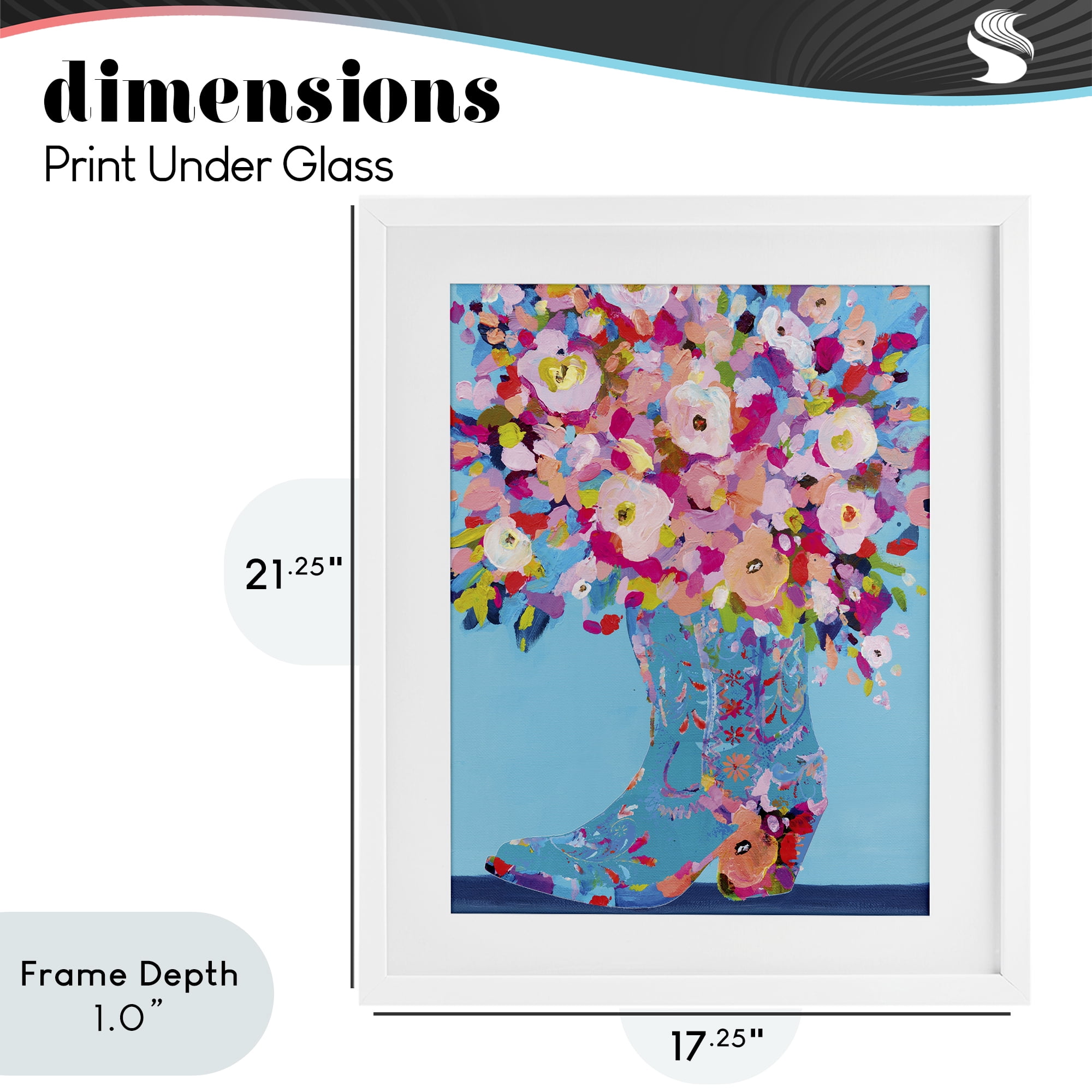 Stupell Industries Cowgirl Dabs of Color White Framed Print Under Glass, design by Kamdon Kreations