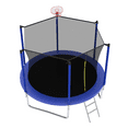 thumbnail image 3 of Yoneston 10FT Outdoor Trampoline with Basketball Hoop, 240LBS Round Trampoline with Ladder and Safety Enclosure for Kids and Adults in Backyard Garden, Blue, 3 of 10