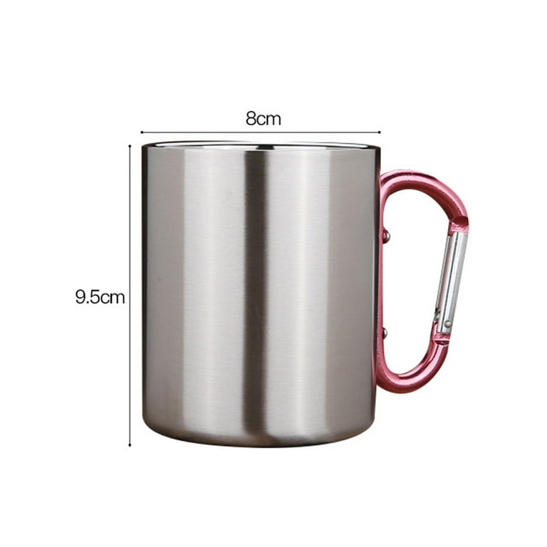 Stainless Steel Mug with Handle - Coffee Camping Mug with Carabiner Handle  Portable Backpack Outdoor…See more Stainless Steel Mug with Handle - Coffee