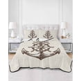 thumbnail image 2 of Twin XL Quilt Bedding Set, Nautical Anchor Reversible Summer Quilt 3 Pieces, Vintage Coastal Rudder Farmhouse Beige Lightweight Bedspreads Coverlets with 2 Pillow Shams for All Seasons, 2 of 5