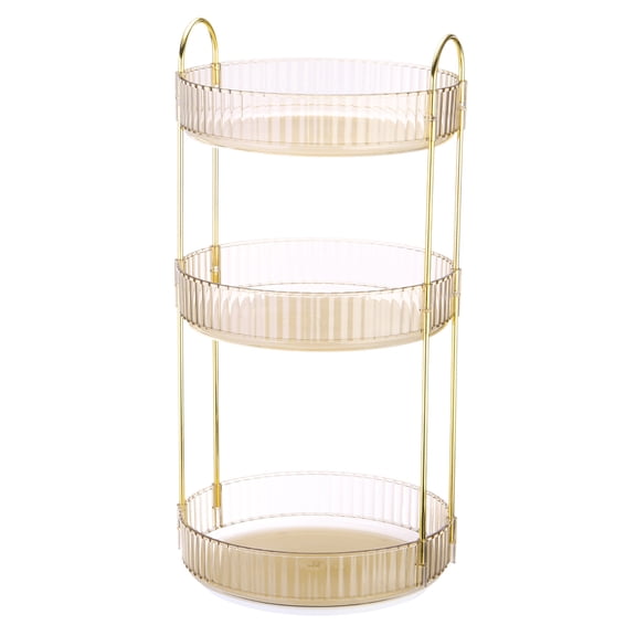 Rotating Makeup Organizer, Skincare Organizer Countertop for Vanity (3-Tier, Gold)