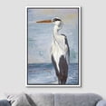 thumbnail image 2 of wall26 Framed Canvas Print Wall Art Blue Beach Wave Ocean Sea Crane Bird Nature Wilderness Illustrations Modern Art Decorative Rustic Relax/Calm for Living Room, Bedroom, Office - 16"x24" W, 2 of 5