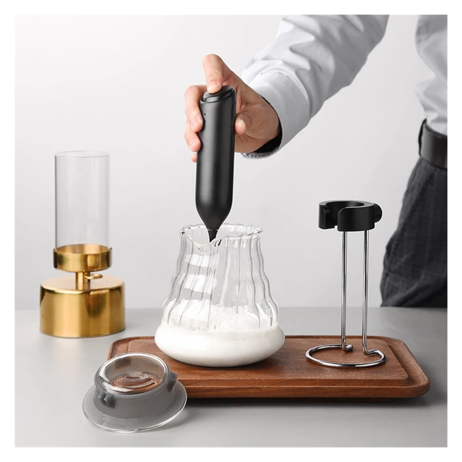 Wireless Electric Milk Frother Whisk Egg Beater USB Rechargeable Handheld Coffee Blender Milk