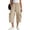 Khaki #27, variant on Womens Capris with Pockets Loose Fit Casual Capri Pants Dressy Lightweight Ladies Baggy Cargo Pants for Hiking Beige, S