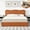 Brown, variant on King Size Bed Frame with Lift Up Storage, Boucle Upholstered Platform Bed with Curved Headboard, No Box Spring Needed, Hydraulic Storage, Blush Pink