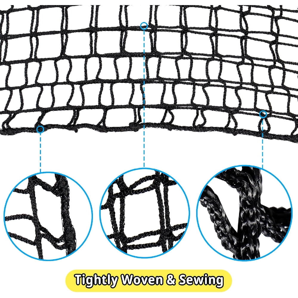 Climbing Cargo Net - 6.5'~14.7' x 9.8', Double Layer Playground Safety Net with Storage Bag for Kids' Outdoor Treehouse