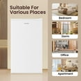 thumbnail image 7 of BANGSON 3.2 Cu.ft Mini Fridge with Freezer - Small Refrigerator for Bedroom Dorm Office, Compact Single Door, Adjustable 5-Temp & Quiet, White, 7 of 7