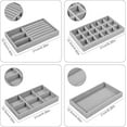 thumbnail image 2 of Stackable Jewelry Trays, Soft-touch Velvet Jewelry Storage Organizer, Clear Display for Earring and Ring Storage, Adjustable Grid Sizes, Fits Neatly In Drawers Or Shelves, 4PCS, 2 of 5