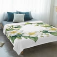 thumbnail image 4 of Green White Botanical Blanket Soft Cozy Warm Throw Blanket for Couch, Plush Fuzzy Flannel Fleece Blankets for Sofa, Summer Spring Floral Bed Blankets Lightweight Gifts for Women, 50"x80", 4 of 9