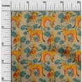 thumbnail image 2 of oneOone Cotton Silk Light Brown Fabric Tropical Leaf With Animal Fabric For Sewing Printed Craft Fabric By The Yard 42 Inch Wide, 2 of 4