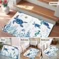 thumbnail image 5 of 2x3 Ft Entryway Area Rug, Blue Green Sea Turtle Kitchen Rug Runner Washable Floor Mat, Summer Ocean Coral Fish Seahorse Non Slip Indoor Door Mat Throw Carpet for Bathroom Living Room Bedroom, 5 of 8