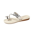 thumbnail image 3 of Bibifish Womens Slide Sandals Rhinestone Strappy Open Toe Mule Slippers Summer Fashion Casual Beach Shoes, 3 of 8