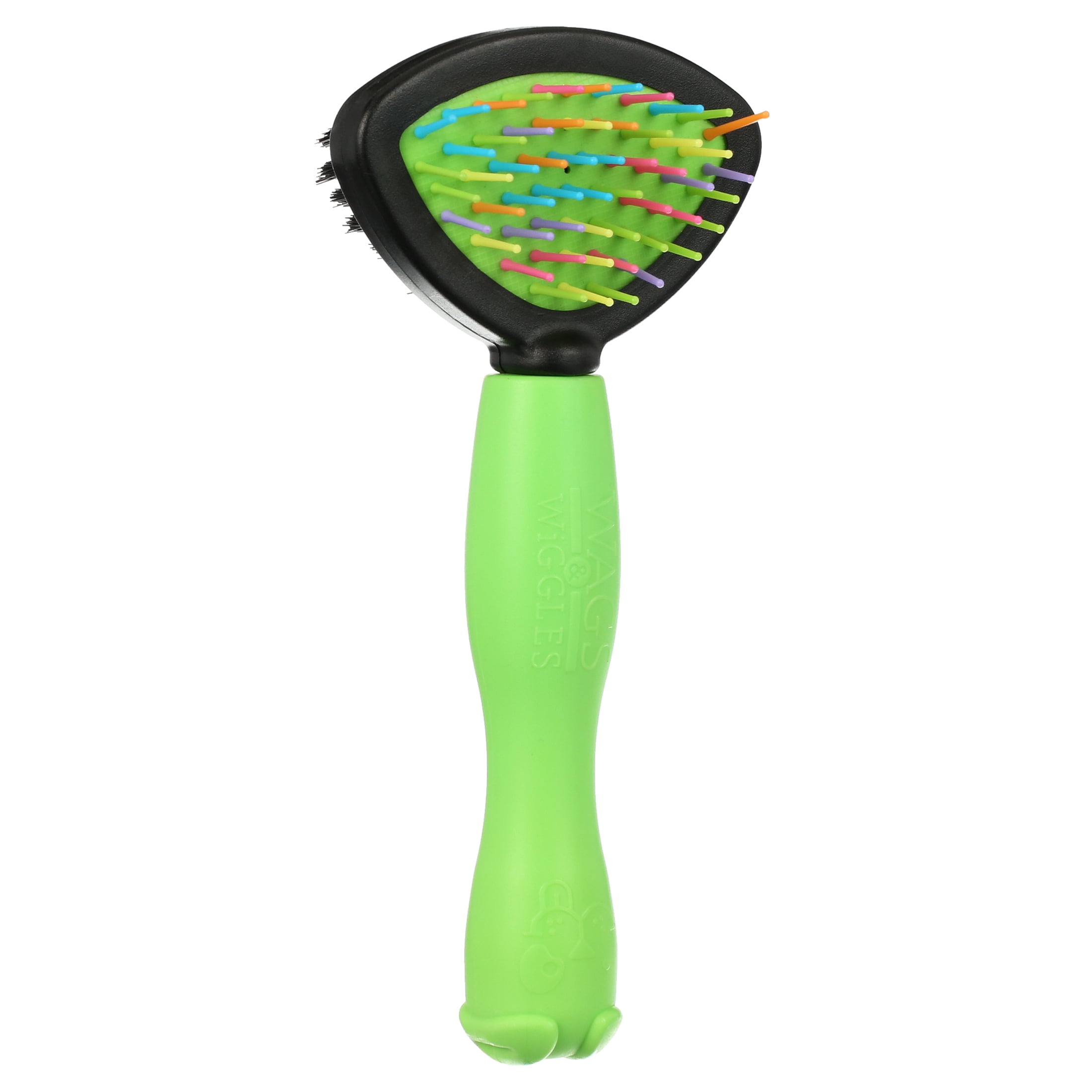 Wags & Wiggles Two-Sided Bristle and Straight Pin Brush for Small Dogs | Dog Brush for Long Haired Dogs | Best Grooming Supplies for All Dogs, 2-in-1 Dog Grooming Brush