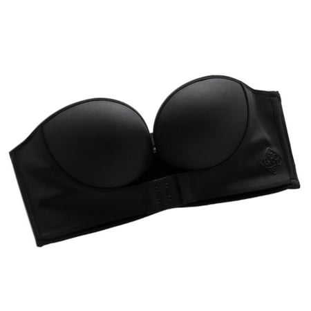 

Women Strapless Front Buckle Bra Invisible Wirefree Anti-Slip Push Up Underwear