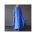 thumbnail image 4 of Audvoi  Plus Size Women Causal Soild Kaftan Maxi Dress Long Shirt Dress, 4 of 5